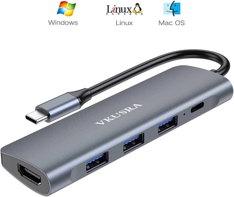 Акція! USB-хаб VKUSRA USB-C 5-в-1 (хаб/HDMI/PD) від компанії Premium - фото 1