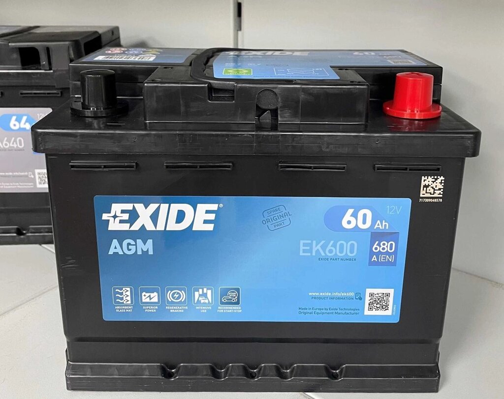 Аккумулятор Гелевий Тяговий EXIDE AGM 60Ah Акумулятор гелевий від компанії Premium - фото 1