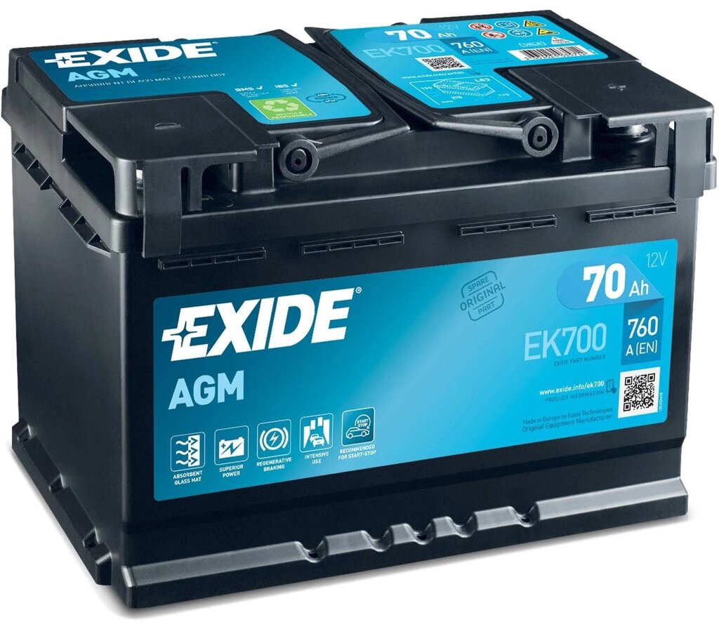 Акумулятор Гелевий EXIDE AGM 70Ah Акумулятор гелевий тяговий від компанії Premium - фото 1