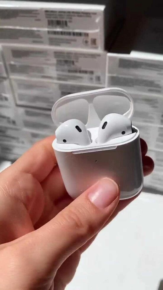 APPLE AIRPODS 2 бездротова зарядка (бездротові bluetooth навушники) від компанії Premium - фото 1