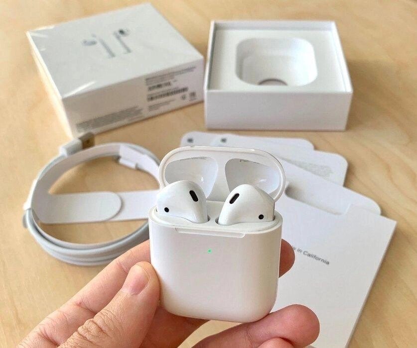 Apple AirPods 2 (ейрподс), 1:1 як ОРІГІНАЛ+подарунок! від компанії Premium - фото 1