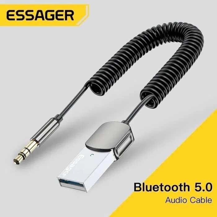 AUX Bluetooth 5.0 автомобільний адаптер приймач із мікрофоном від компанії Premium - фото 1