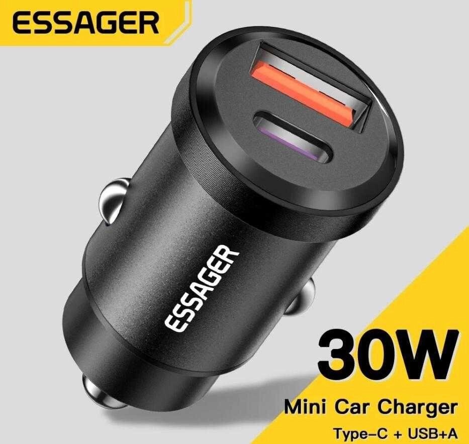 Автомобільний зарядний пристрій Essager 30 W зі швидким заряджанням 4.0 від компанії Premium - фото 1