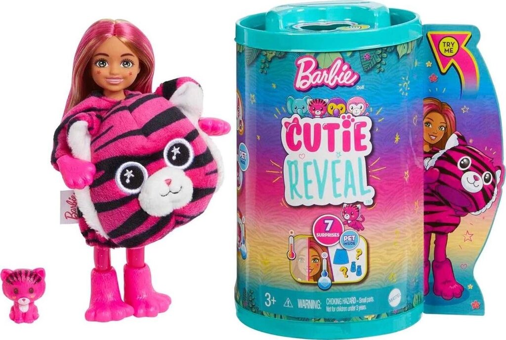 Барбі колор лялька Челсі Barbie Cutie Reveal Chelsea, Tiger Тигр від компанії Premium - фото 1