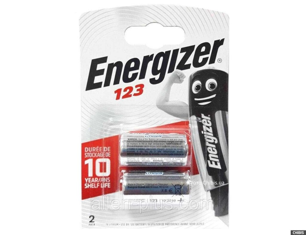 Батарейки літієві Energizer Lithium Cell CR123A, 3V, блістер 2шт від компанії Premium - фото 1