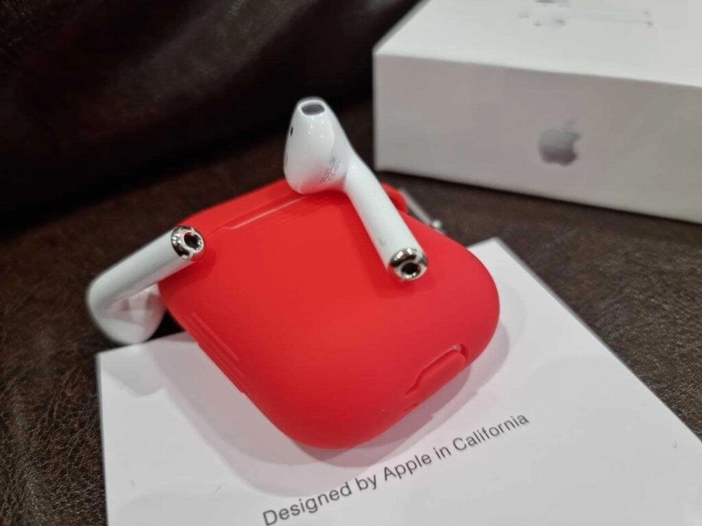 Бездротові Навушники AirPods 2 З оригінальним IMEI Чіп Airoha + Чохол від компанії Premium - фото 1