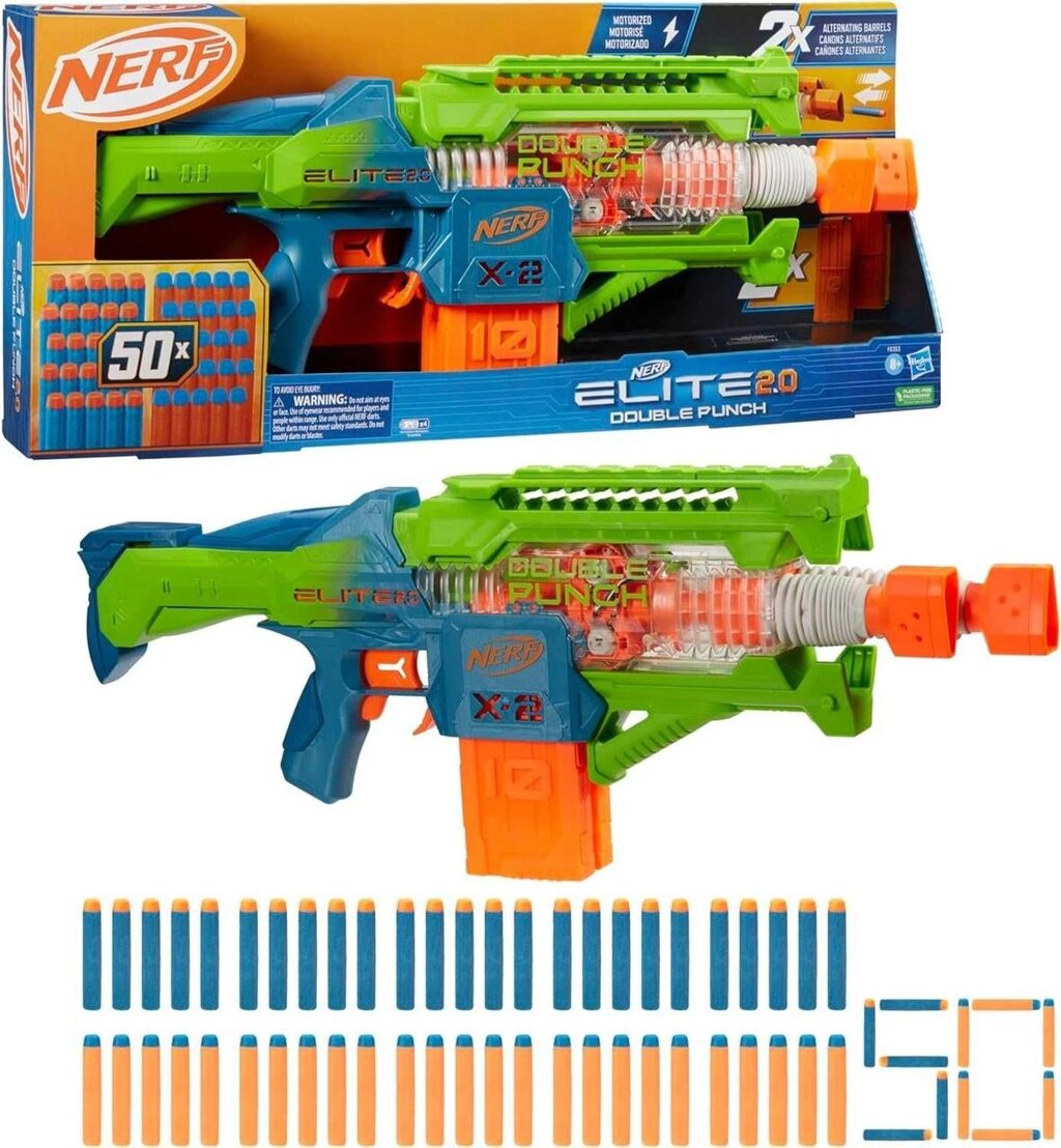 Бластер Nerf Elite 2.0 Double Punch. Нерф Еліт Подвійний удар від компанії Premium - фото 1