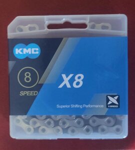 Ланцюг КМС X8 Ланцюг КМС X8 Ланцюг KMC X8, 6 - 7 - 8 швидкостей вело ланцюг