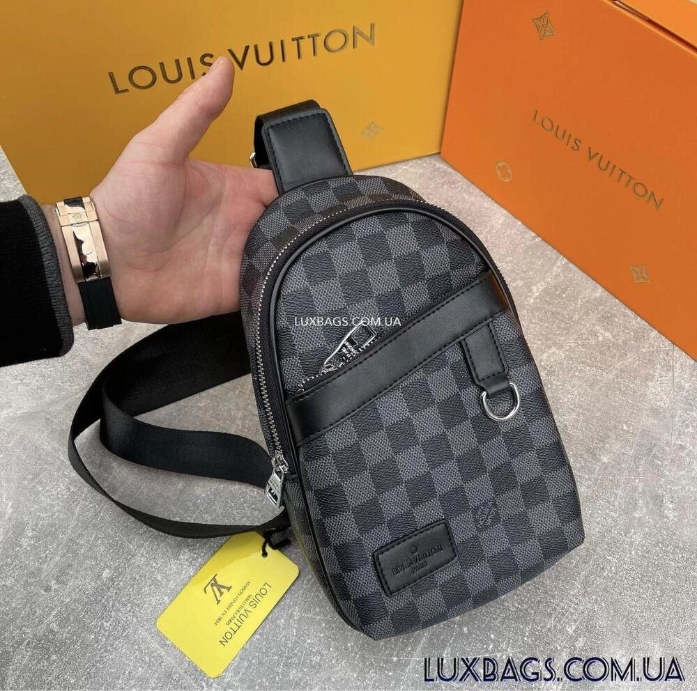 Чоловіча нагрудна сумка слінг Louis Vuitton Луї Вітон від компанії Premium - фото 1