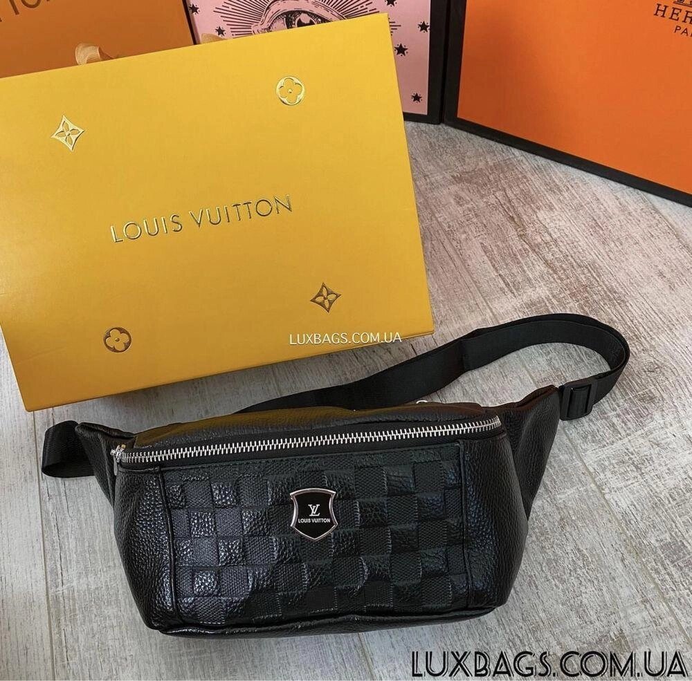 Чоловіча шкіряна сумка сумка бананка Louis Vuitton від компанії Premium - фото 1