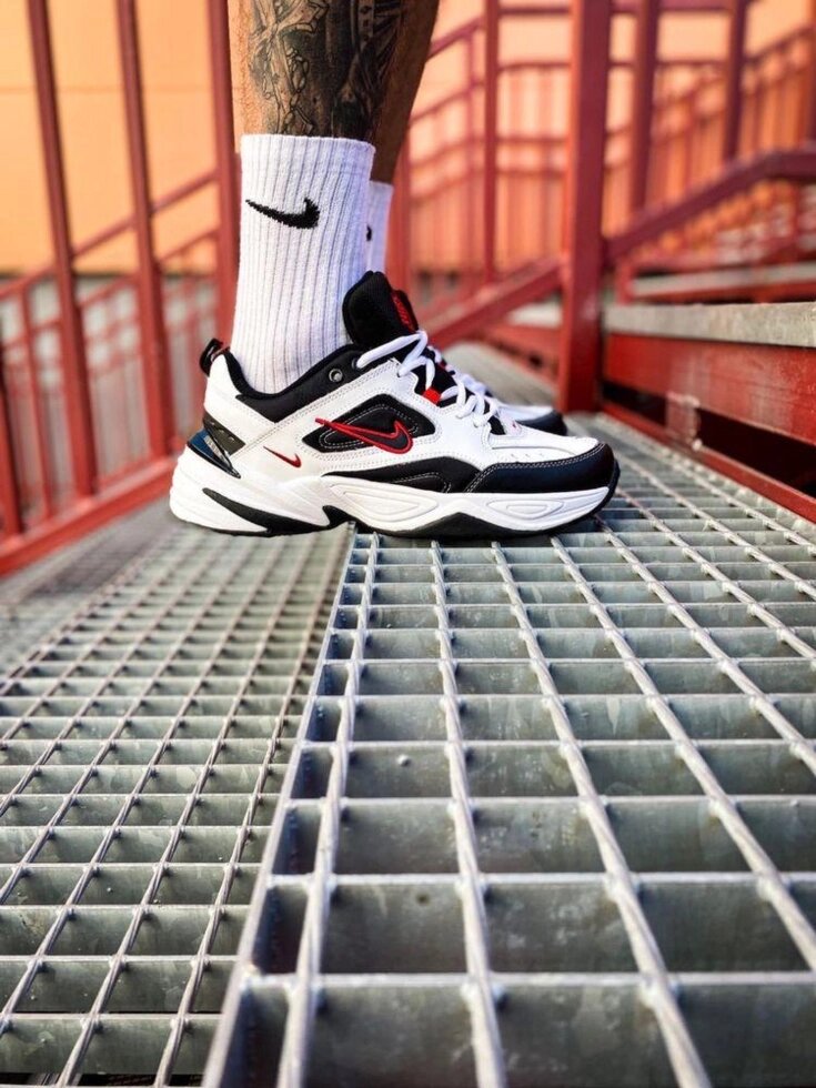 Чоловічі кросівки Nike M2K Tekno, White/Black/Red, від компанії Premium - фото 1