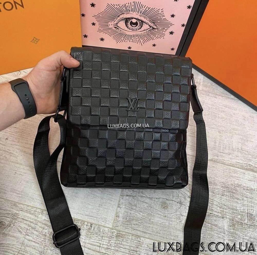 Чоловічі шкіряні сумки через плече Louis Vuitton від компанії Premium - фото 1