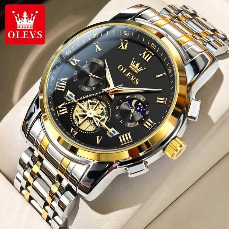 Чоловічий кварцовий годинник із хронографом OLEVS Chronograph Quartz Watch від компанії Premium - фото 1