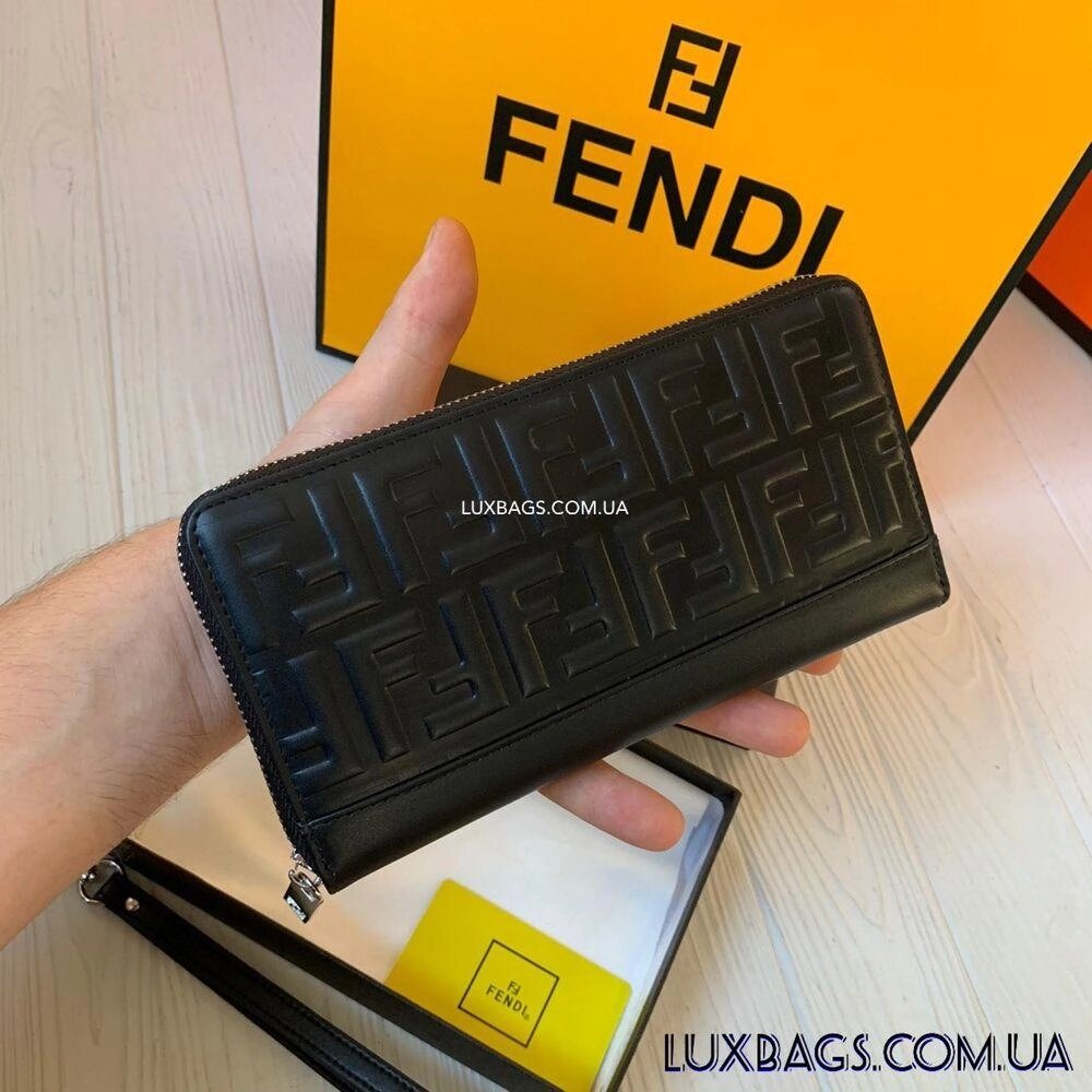 Чоловічий шкіряний гаманець Fendi Фенді від компанії Premium - фото 1