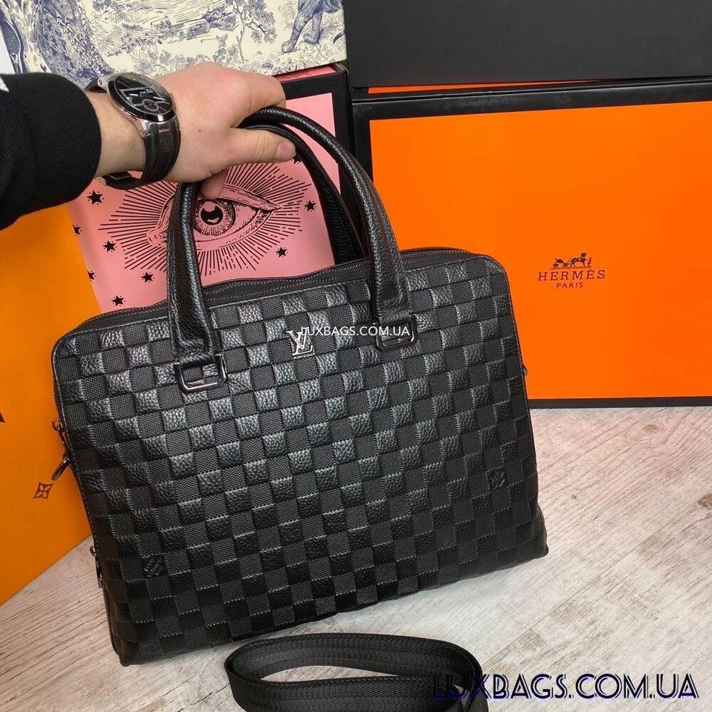 Чоловічий шкіряний портфель Louis Vuitton Луї Віттон від компанії Premium - фото 1