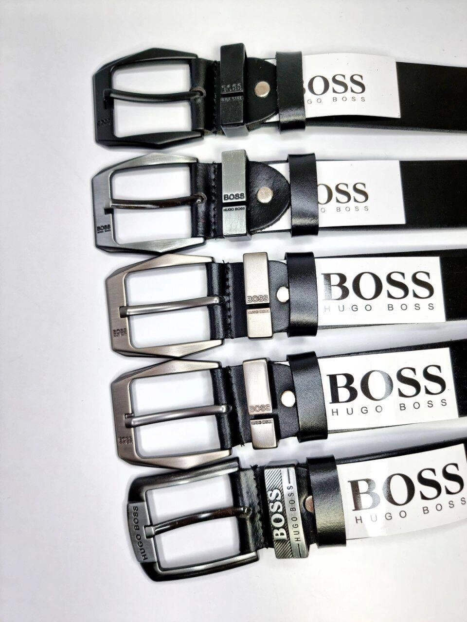 Чоловічий шкіряний ремень, ремінь HUGO BOSS I Чоловічий шкіряний ремінь від компанії Premium - фото 1