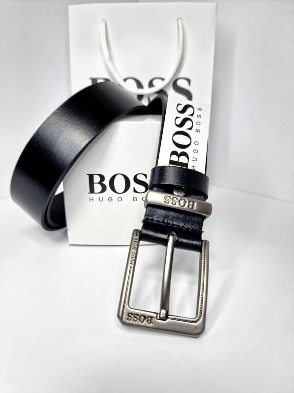 Чоловічий шкіряний ремінь HUGO BOSS I Чоловічий шкіряний ремінь від компанії Premium - фото 1