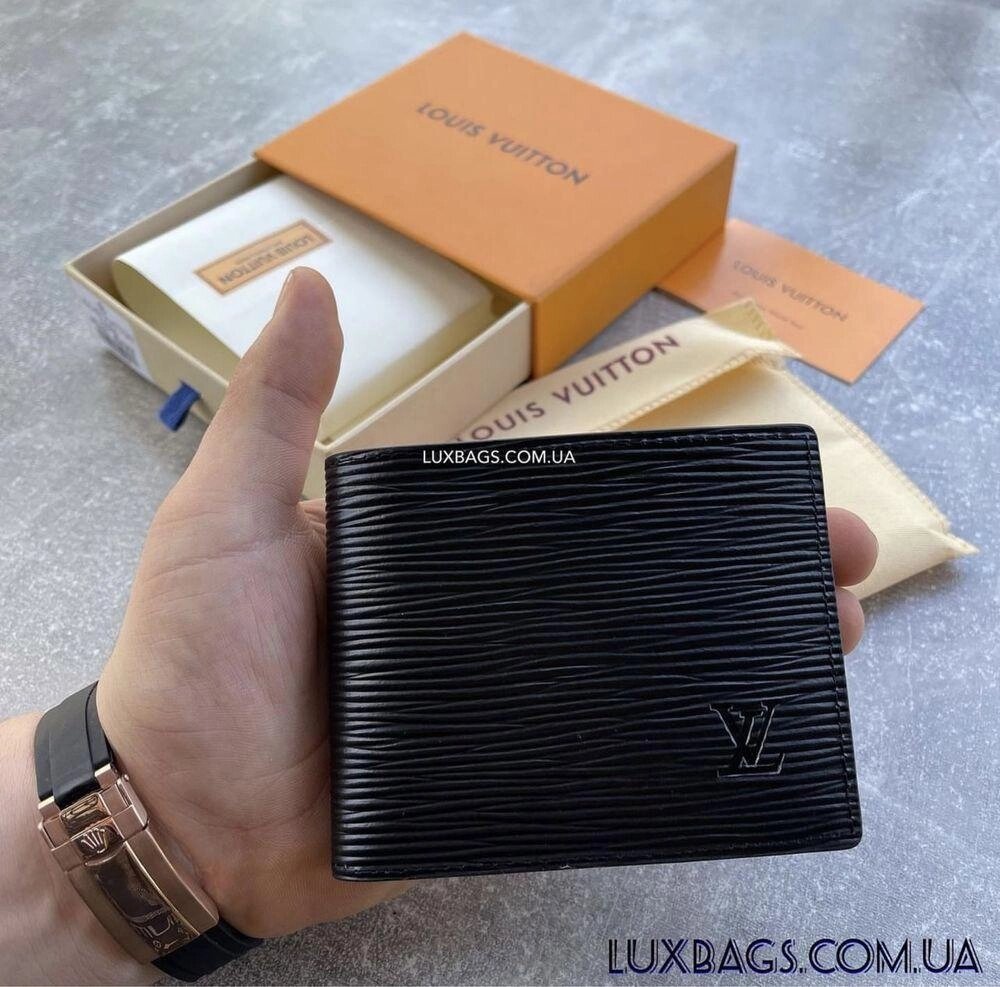 Чоловічий шкіряний складний гаманець Louis Vuitton Multiple від компанії Premium - фото 1