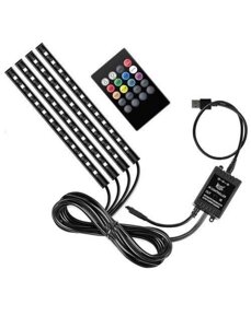 Кольорова підсвітка для автоживлення USB RGB 18 led 7 кольорів