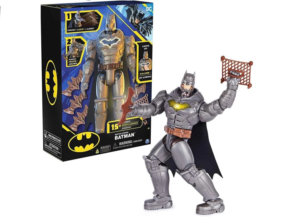 DC Comics Battle Strike Batman Бойовий удар Бетмена 30 см. Звук від компанії Premium - фото 1