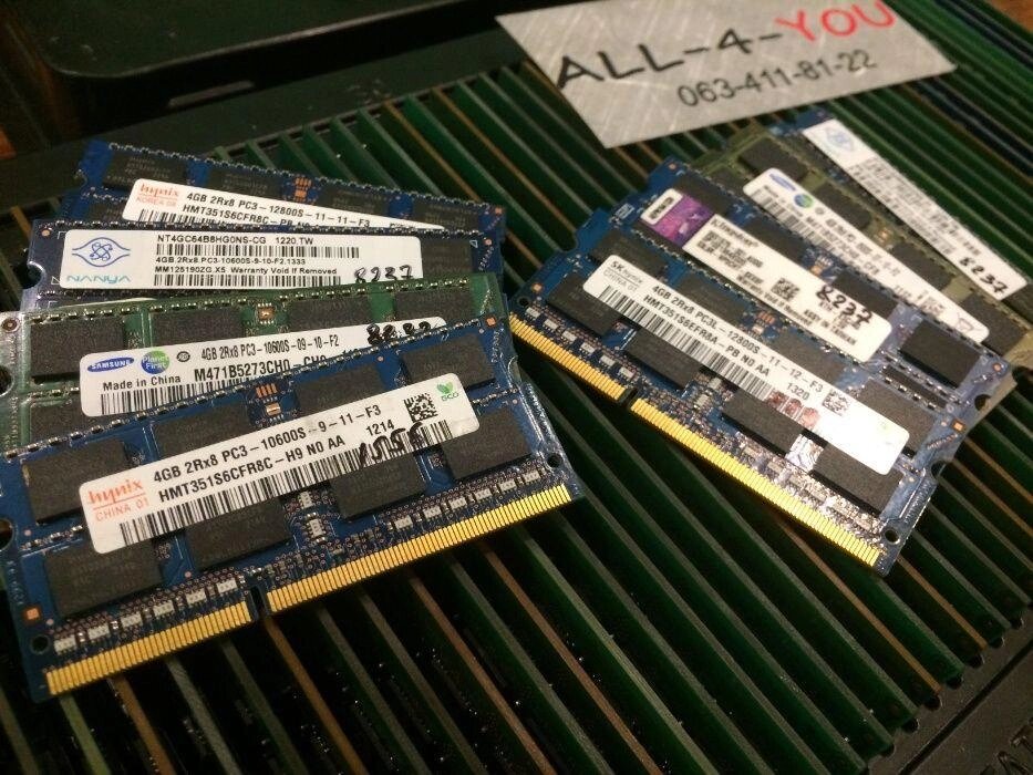 DDR3 4GB Hynix, Kingston, Samsung SO-DIMM 1600,1333,1066 MHz Intel/Amd від компанії Premium - фото 1