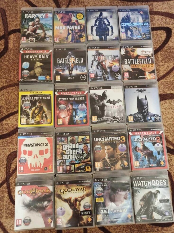 Диск Sony Ps3 Batman Crysis Gta Fifa Killzone MaxPayne GodOfWar Fear від компанії Premium - фото 1