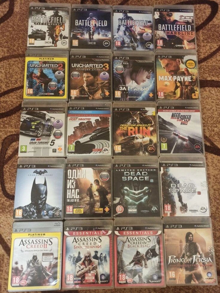 Диск SonyPs3 Uncharted Fifa Lego Gta Nfs Nhl Battlefield Skyrim від компанії Premium - фото 1