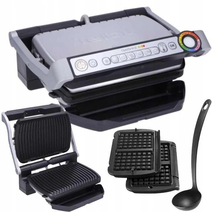 Електрогриль Tefal GC716D12 OptiGrill + вафельні тарілки від компанії Premium - фото 1