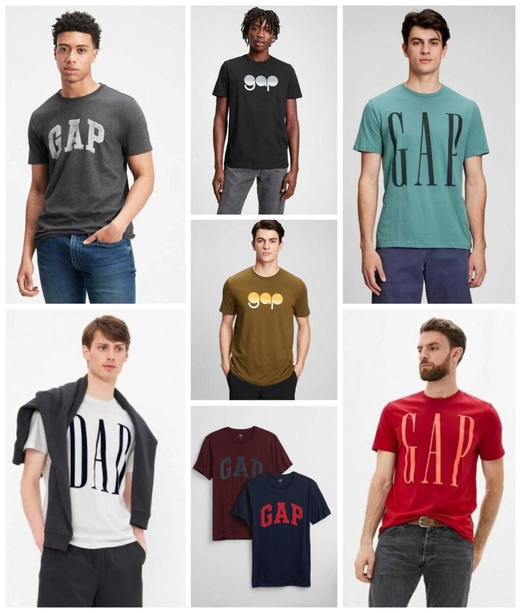 Футболка чоловіча GAP розмір XS SML XL XXL оригінал футболки чоловічі від компанії Premium - фото 1