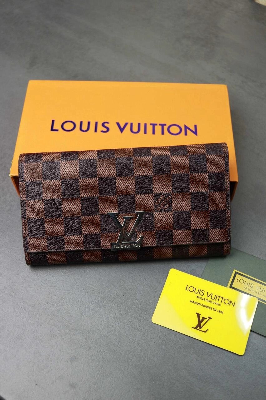 Гаманець Louis Vuitton Луї Віттон LUX NEW 2023 коричневий клітинка від компанії Premium - фото 1