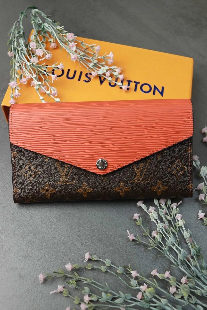 Гаманець NEW 2023 Louis Vuitton, Луї Віттон LUX якість помаранчевий колір від компанії Premium - фото 1