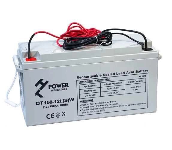 Гелева батарея GEL HT POWER OT150-12LSW 12V 150AH З КАБЕЛЯМИ від компанії Premium - фото 1