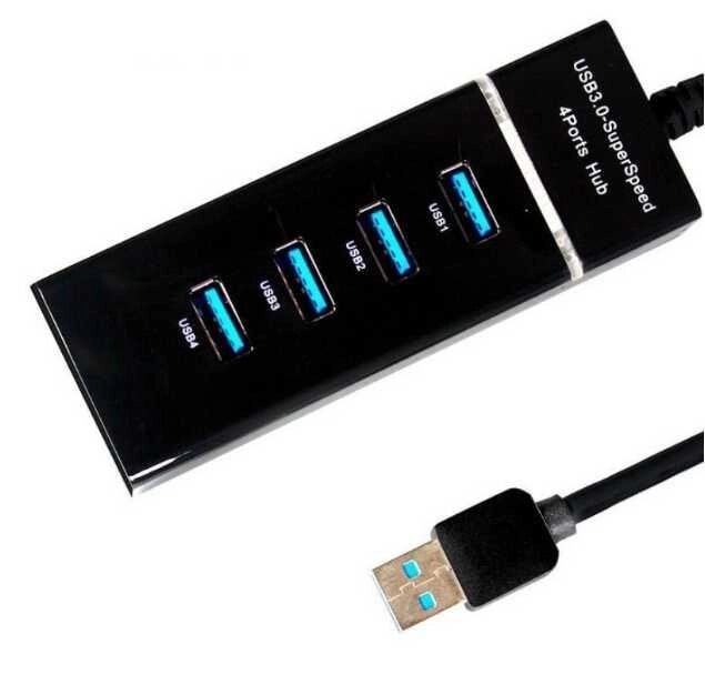 Хаб USB 3.0 4 порти концентратор кабель 30 см HUB від компанії Premium - фото 1