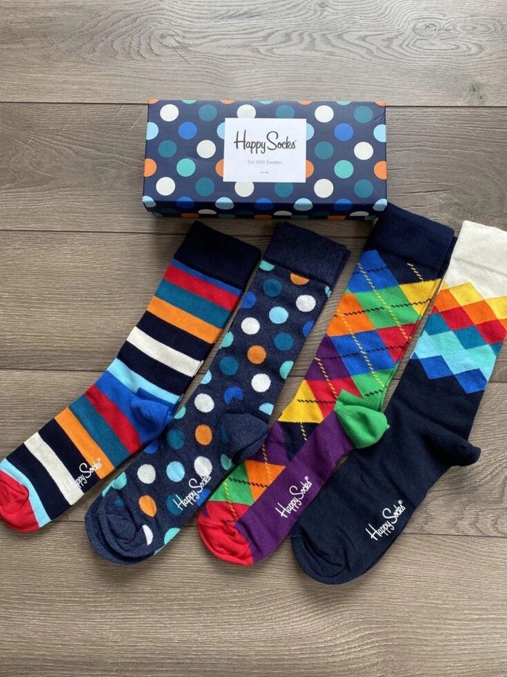 Happy Socks шкарпетки носки подарунок оригінал набір на подарунок від компанії Premium - фото 1