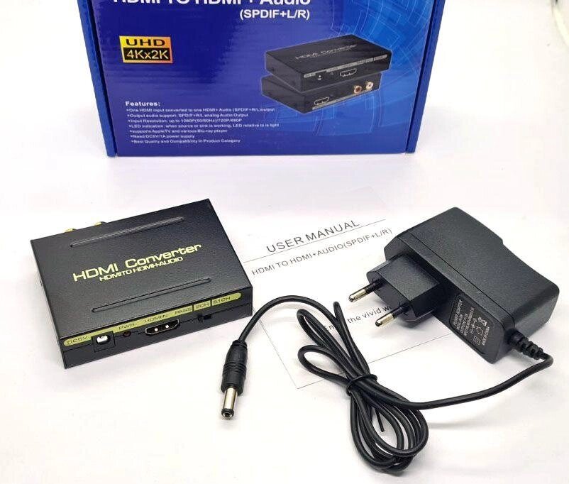 HDMI в SPDIF (оптику) Перетворювач конвертер цифрового аудіотюльпан від компанії Premium - фото 1