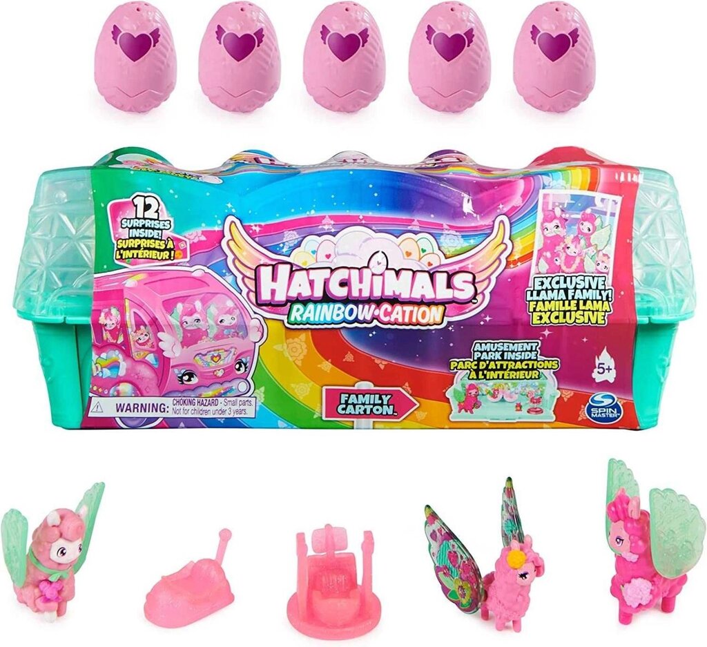 Хетчималс Лоток 10 яєць Сім'я Лам Hatchimals CollEGGtibles Llama Family від компанії Premium - фото 1