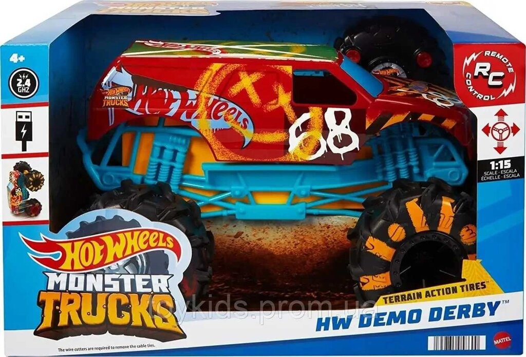 Хот Вілс Монстр Трак 1:15 Дербі Hot Wheels RC Monster Trucks HGV93 від компанії Premium - фото 1