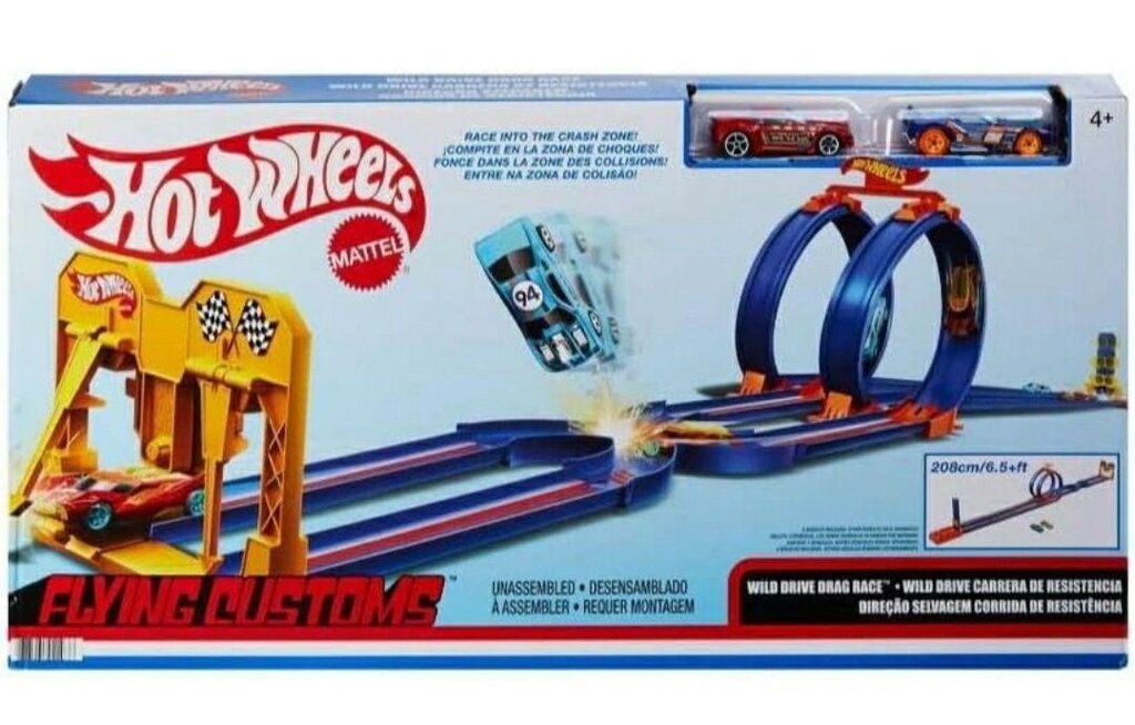 Ігровий набір Hot Wheels - Wild Drive Drag Race, оригінал від компанії Premium - фото 1