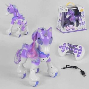Інтерактивна конячка поні єдиноріг на р/к, сенсор, пульт, звук, освітлення