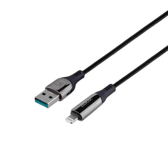 Кабель USB Hoco S51 Extreme USB Lightning 2.4A 1.2m Чорний від компанії Premium - фото 1