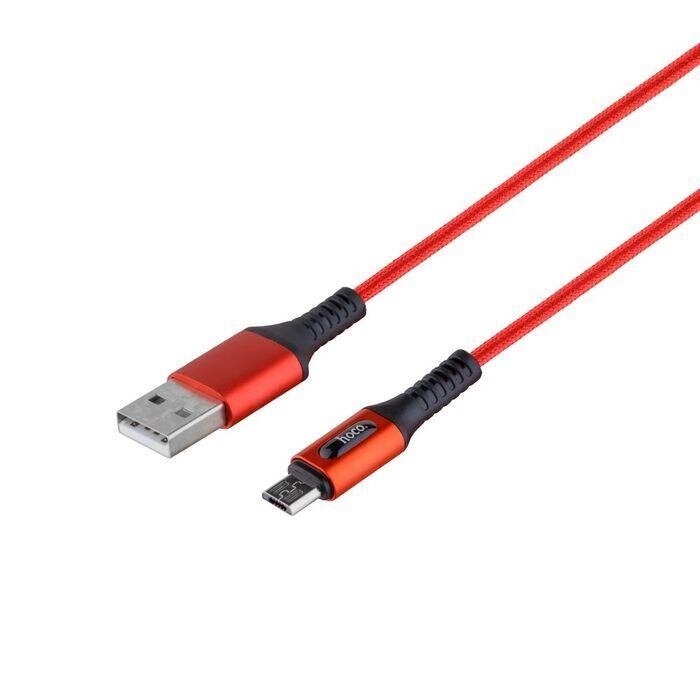 Кабель USB Hoco U79 Admirable USB Micro USB 2.4 А 1.2 м Червоний від компанії Premium - фото 1