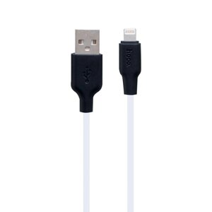 Кабель USB Hoco X21 Plus Silicone USB Lightning 2m Чорно-білий