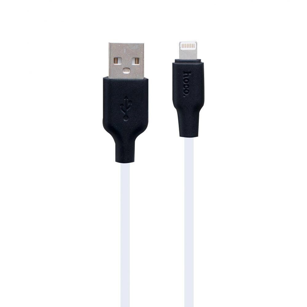 Кабель USB Hoco X21 Plus Silicone USB Lightning 2m Чорно-білий від компанії Premium - фото 1