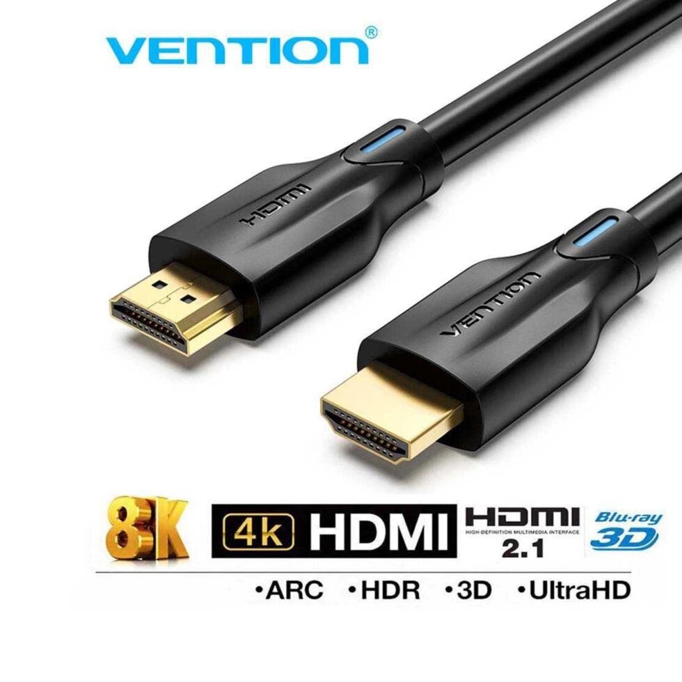 Кабель Vention HDMI 2.1 8K-60Hz 3D HDR eARC 1 метр Гарантія! від компанії Premium - фото 1