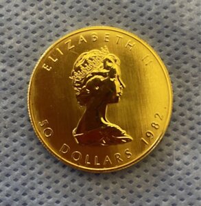 Канада 50 доларів 1982 золото 9999 31,1 г 1 унция Золота монета Клен