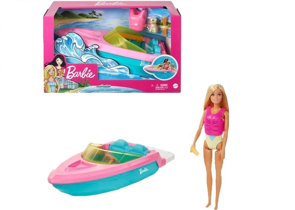 Катер із лялькою Барбі та цуценям Barbie Boat Pet Puppy від компанії Premium - фото 1