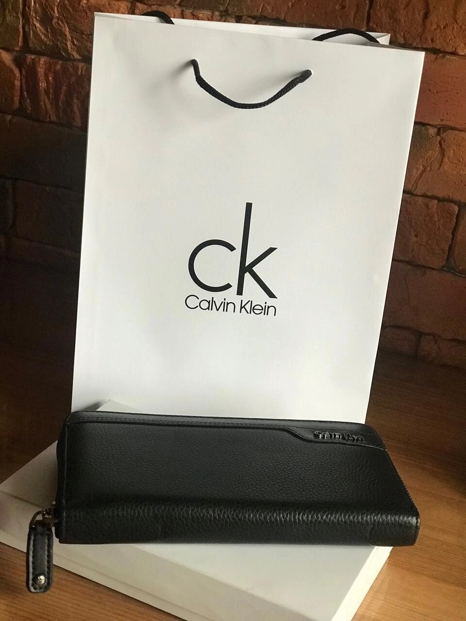 Клатч гаманець Calvin Klein шкіряний (оригінал) від компанії Premium - фото 1