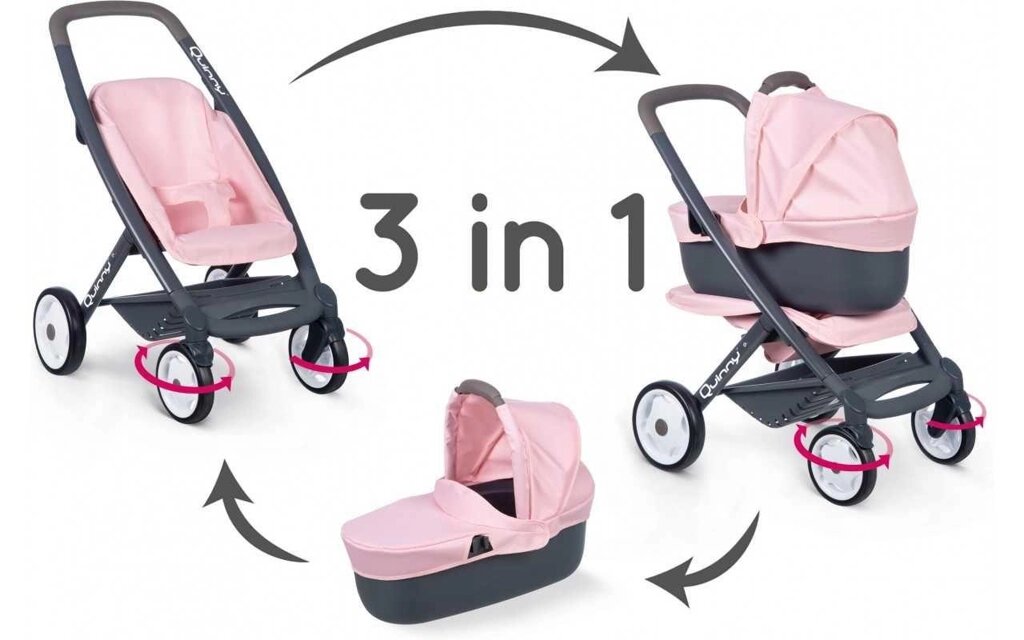 Коляска Smoby Maxi-Cosi &amp, Quinny 3 в 1 Софт 253117 від компанії Premium - фото 1