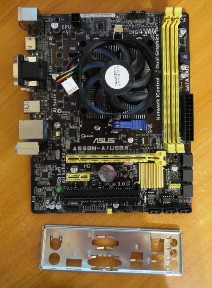 Комплект материнка +проц FM2+ ASUS A55BM-A/USB3, AMD A6-5400K 3.6GHz від компанії Premium - фото 1