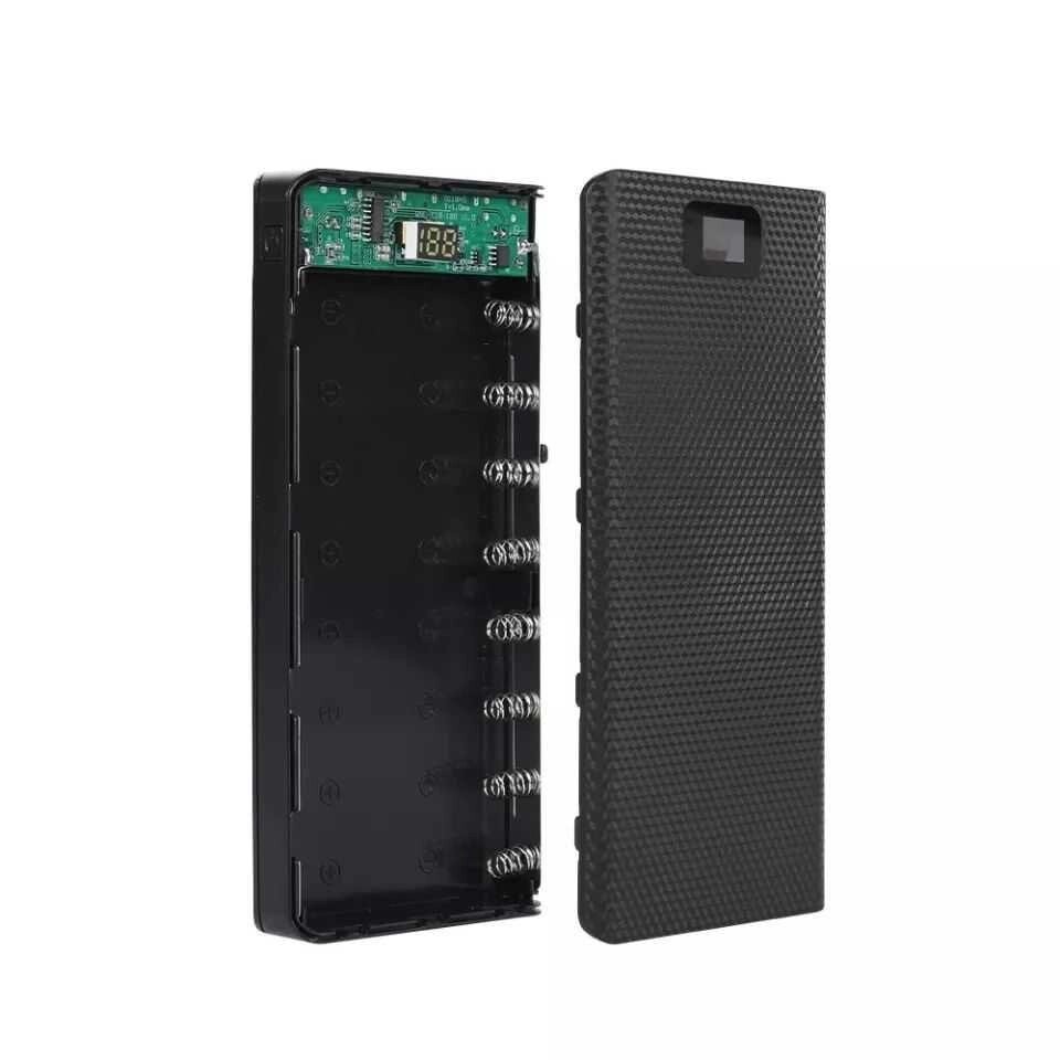 Корпус Power Bank на 8 акумуляторів 18650 з дисплеєм, black від компанії Premium - фото 1